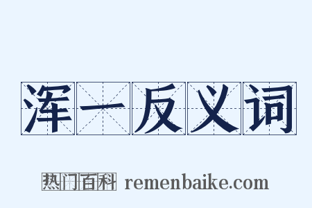 浑一反义词是什么意思的图片